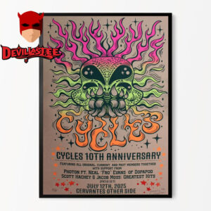 Cycles Music Poster Cycles 10th Anniversary On July 12 2025 Cervantes Other Side Home Decor Poster Canvas