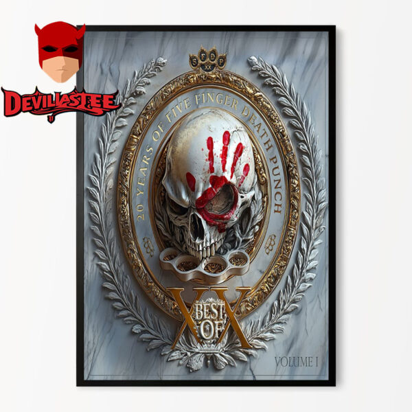 Five Finger Death Punch Poster 20th Anniversary Of Five Finger Death Punch Best Of Volume 1 Home Decor Poster Canvas