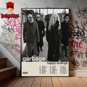 Garbage Happy Endings US Tour 2025 Dates List With Special Guest Starcrawler Home Decor Poster Canvas
