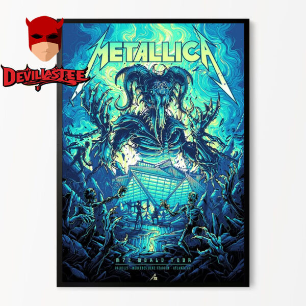 Metallica M72 Atlanta Venue Poster At Mercedes Benz Stadium In Atlanta GA On June 3 2025 M72 World Tour Poster Home Decor Canvas