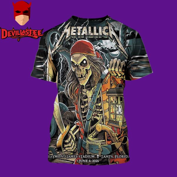 Metallica M72 Tampa The Venue Tonights Show Poster at Raymond James Stadium Tampa FL on June 8th 2025 All Over Print Shirt Metallica M72 Tampa The Venue Tonights Show Poster at Raymond James Stadium Tampa FL on June 8th 2025 All Over Print Shirt