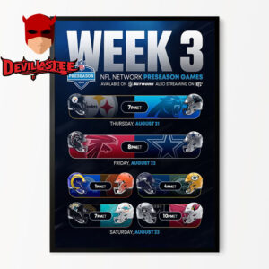 NFL Preseason 2025 Poster Match Schedule Week 3 On August 23 2025 Home Decor Poster Canvas