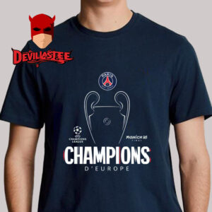 PSG UCL Champions 2025 Trophy Outline Graphic Unisex T-Shirt