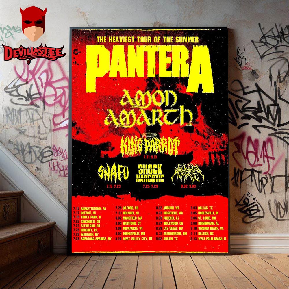 Pantera The Heaviest Tour Of The Summer At July 15 To September 13 Home Decor Poster Canvas Pantera The Heaviest Tour Of The Summer At July 15 To September 13 Home Decor Poster Canvas