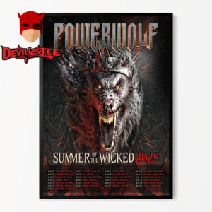 Powerwolf Band Summer Of The Wicked 2025 Poster Schedule Tour Dates Home Decor Poster Canvas