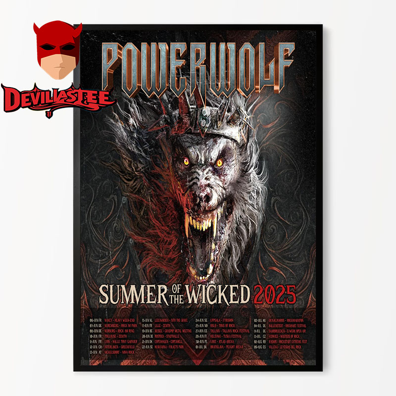 Powerwolf Band Summer Of The Wicked 2025 Poster Schedule Tour Dates Home Decor Poster Canvas Powerwolf Band Summer Of The Wicked 2025 Poster Schedule Tour Dates Home Decor Poster Canvas
