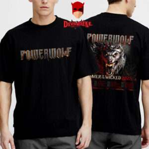 Powerwolf Band Summer Of The Wicked 2025 Poster Schedule Tour Dates Unisex T-Shirt Two Sides