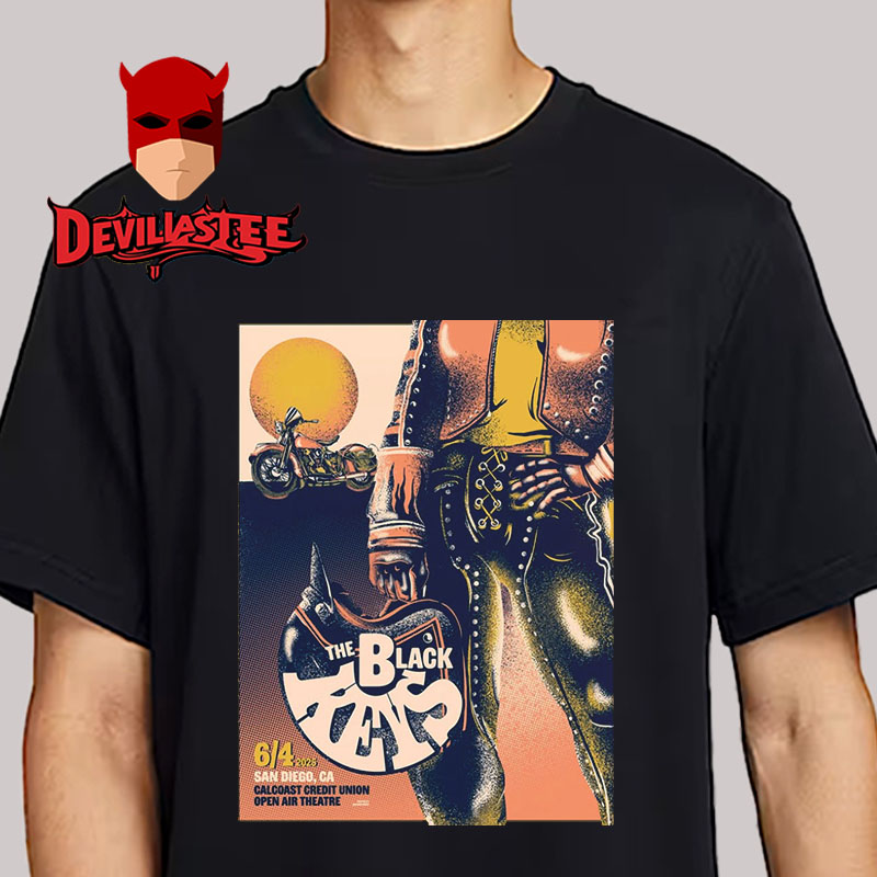 The Black Keys Poster Show At Calcoast Credit Union Open Air Theatre On June 4 2025 San Diego CA Unisex T-Shirt The Black Keys Poster Show At Calcoast Credit Union Open Air Theatre On June 4 2025 San Diego CA Unisex T-Shirt