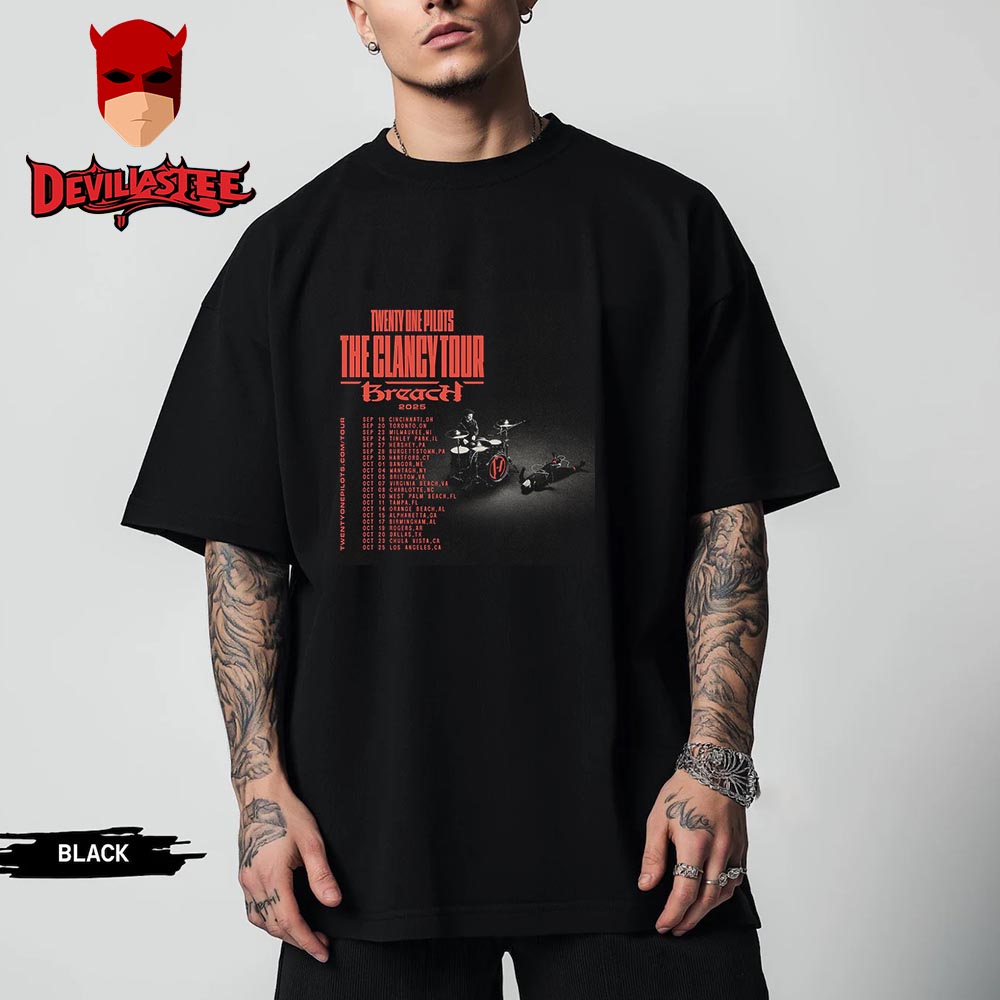 Twenty One Pilots The Clancy Tour Breach 2025 Unisex T Shirt Twenty One Pilots The Clancy Tour Breach 2025 Unisex T Shirt