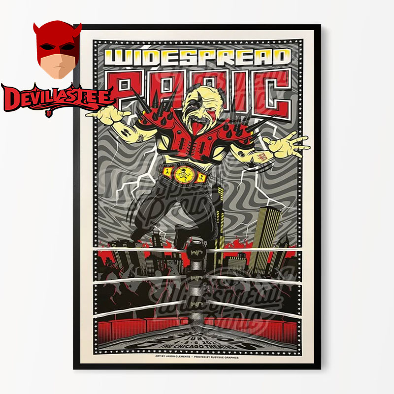 Widespread Panic Tour 2025 Chicago 3 Nights At Chicago Theatre On June 4-6 2025 In Chicago Merchandise Poster Home Decor Poster Canvas Widespread Panic Tour 2025 Chicago 3 Nights At Chicago Theatre On June 4-6 2025 In Chicago Merchandise Poster Home Decor Poster Canvas