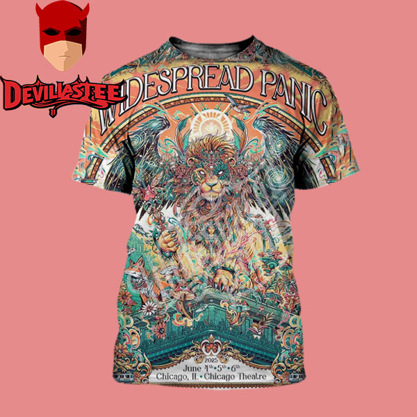 Widespread Panic Tour 2025 Chicago Merch Poster 3 Nights At Chicago Theatre On June 4-6 2025 In Chicago All Over Print Shirt Widespread Panic Tour 2025 Chicago Merch Poster 3 Nights At Chicago Theatre On June 4-6 2025 In Chicago All Over Print Shirt