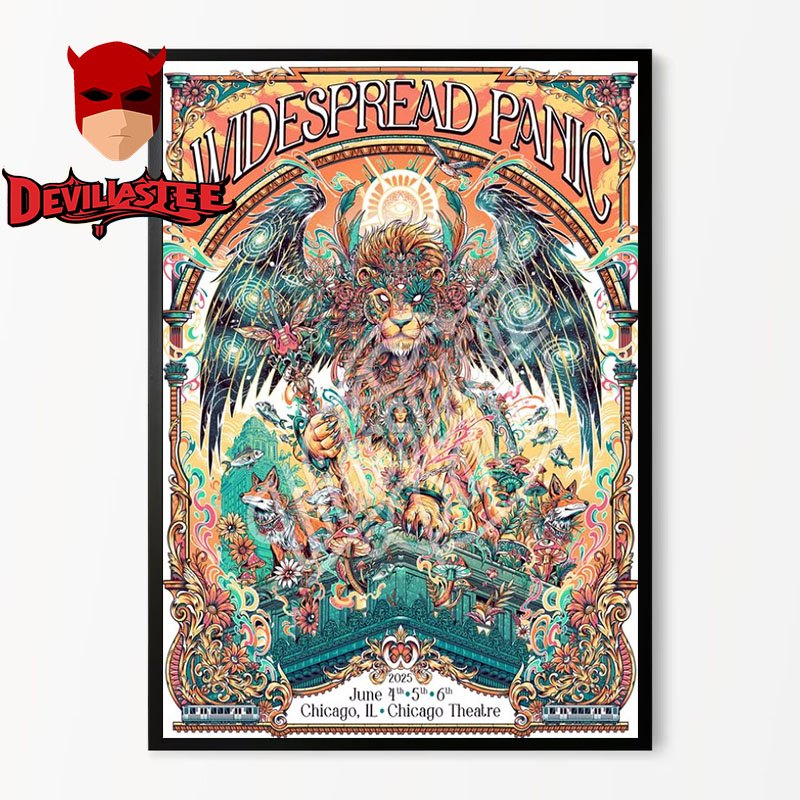 Widespread Panic Tour 2025 Chicago Merch Poster 3 Nights At Chicago Theatre On June 4-6 2025 In Chicago Home Decor Poster Canvas Widespread Panic Tour 2025 Chicago Merch Poster 3 Nights At Chicago Theatre On June 4-6 2025 In Chicago Home Decor Poster Canvas