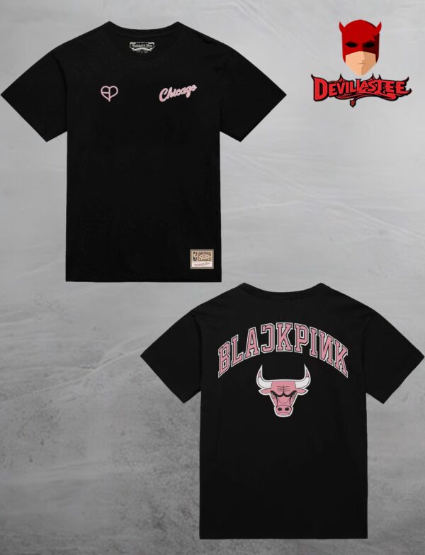 BLACKPINK X Chicago Bulls NBA 2025 Black Version All Over Print Unisex T-Shirt