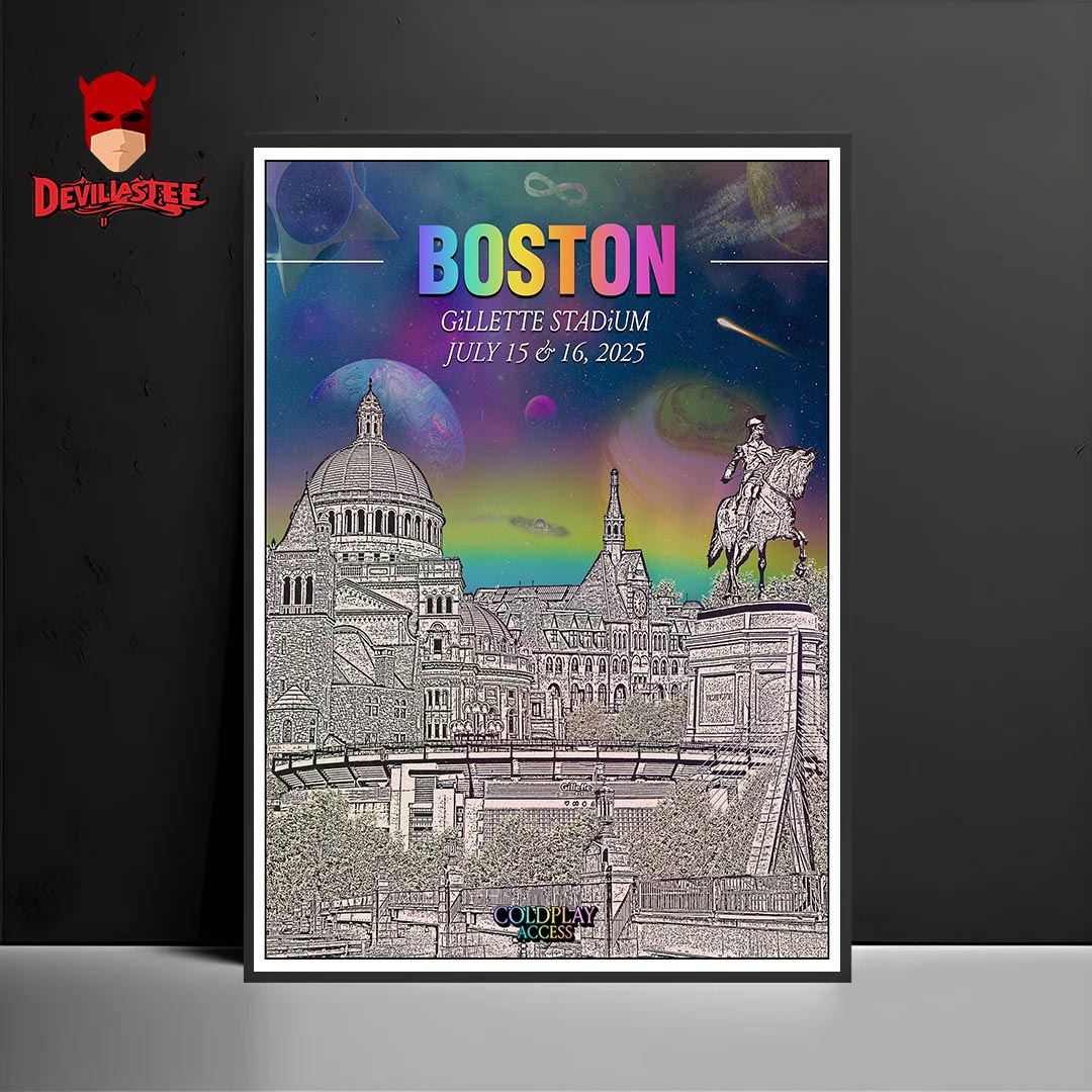 Coldplay Music Of The Spheres World Tour At Gillette Stadium In Boston Massachusetts On July 15th 2025 Home Decor Poster Canvas Coldplay Music Of The Spheres World Tour At Gillette Stadium In Boston Massachusetts On July 15th 2025 Home Decor Poster Canvas
