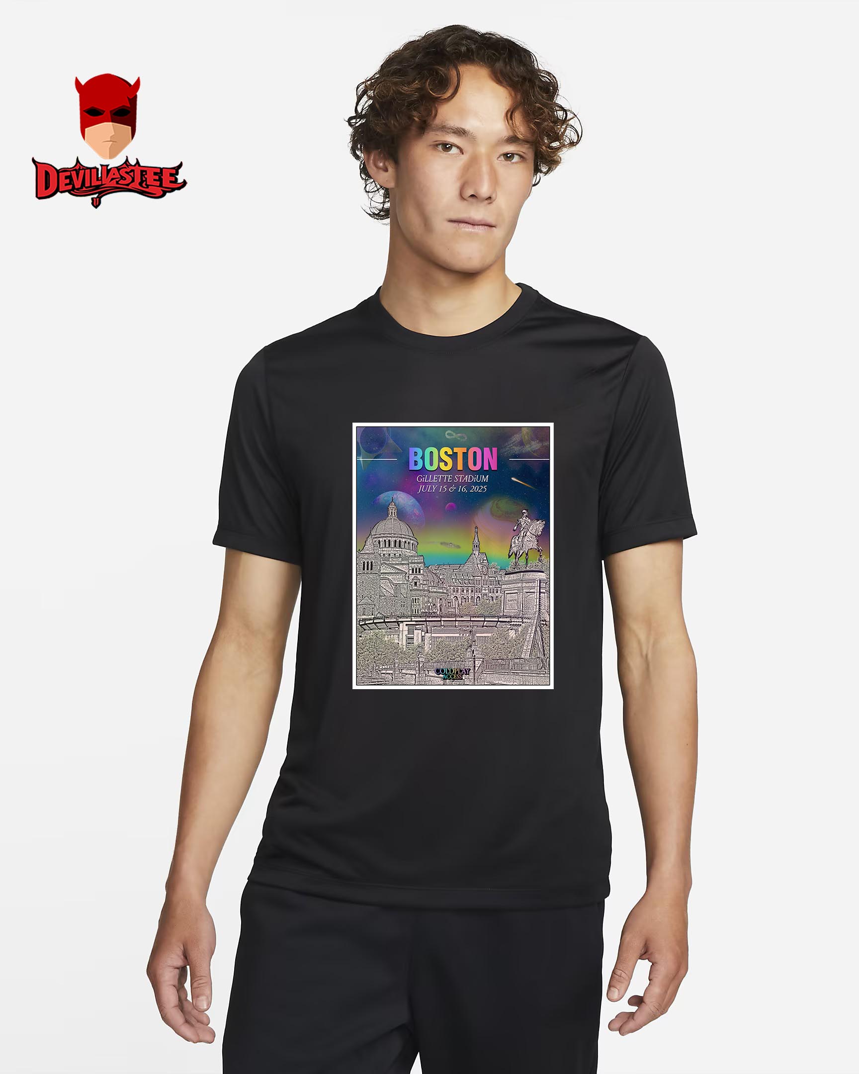 Coldplay Music Of The Spheres World Tour At Gillette Stadium In Boston Massachusetts On July 15th 2025 T-Shirt Coldplay Music Of The Spheres World Tour At Gillette Stadium In Boston Massachusetts On July 15th 2025 T-Shirt