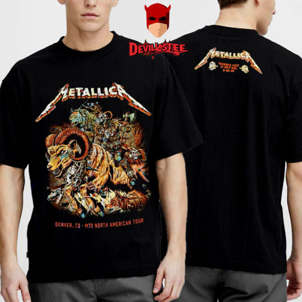 Metallica M72 Denver 2025 Night 2 At Empower Field At Mile High On June 29 2025 Unisex T-Shirt Two Sides