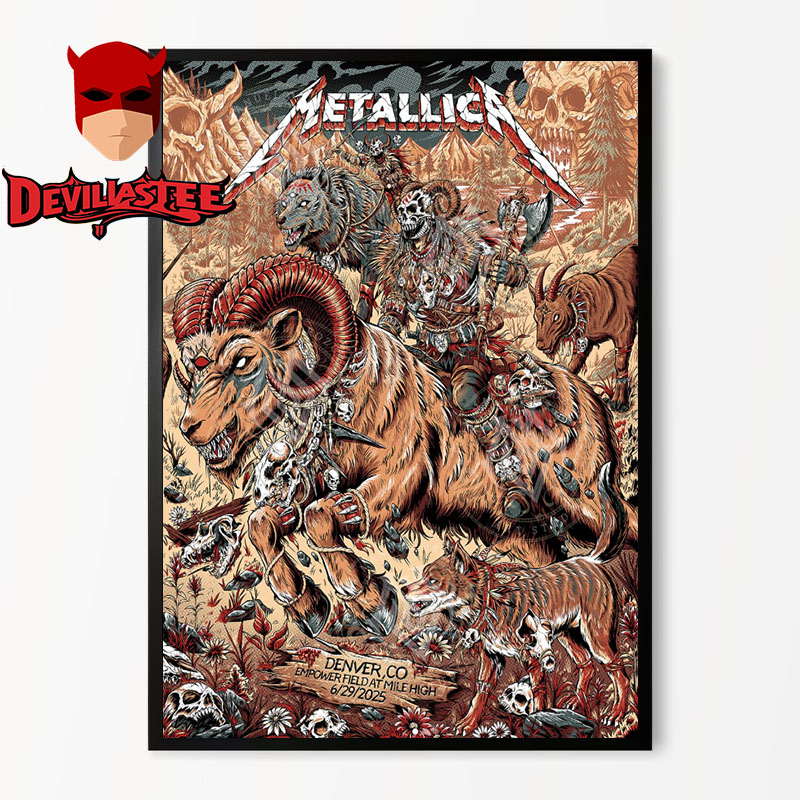 Metallica M72 Denver Venue Poster Night 2 In Denver Colorado On June 27-29 2025 At Empower Field At Mile High Home Decor Poster Canvas Metallica M72 Denver Venue Poster Night 2 In Denver Colorado On June 27-29 2025 At Empower Field At Mile High Home Decor Poster Canvas
