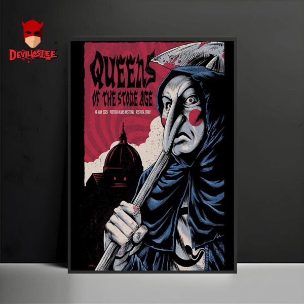 Queens Of The Stone Age At Pistoia Blues Festival On July 15th 2025 Home Decor Poster Canvas